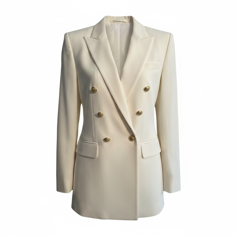 Ralph Lauren Cream Double-Breasted Blazer